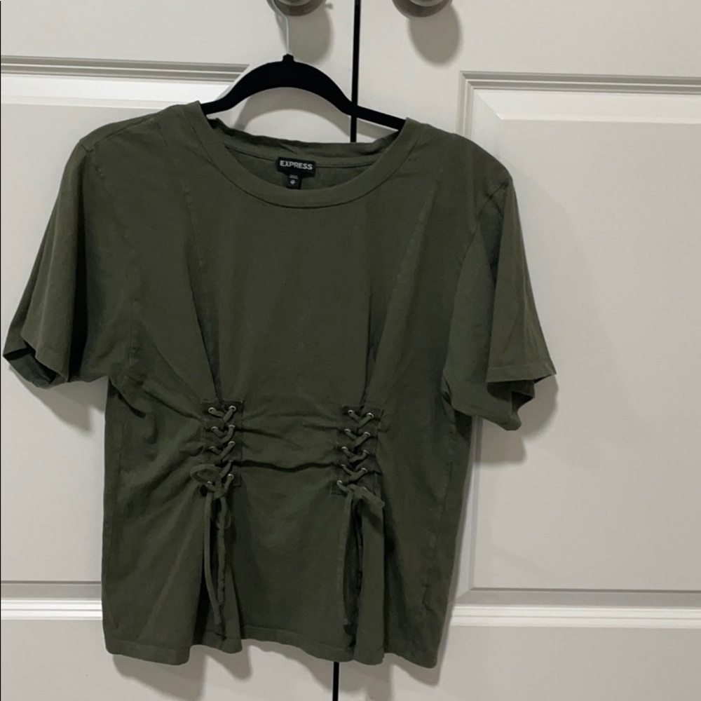 Olive green corset shirt